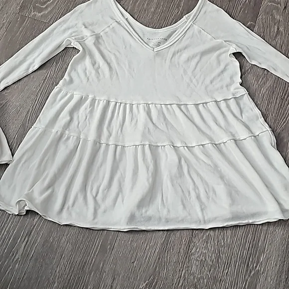 Womens American Eagle long sleeve baby doll top. Sz XXS. White - Picture 4 of 8